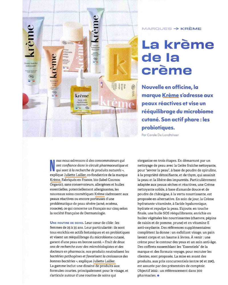 marque cosmétique pharmacie le moniteur des pharmaciens krème