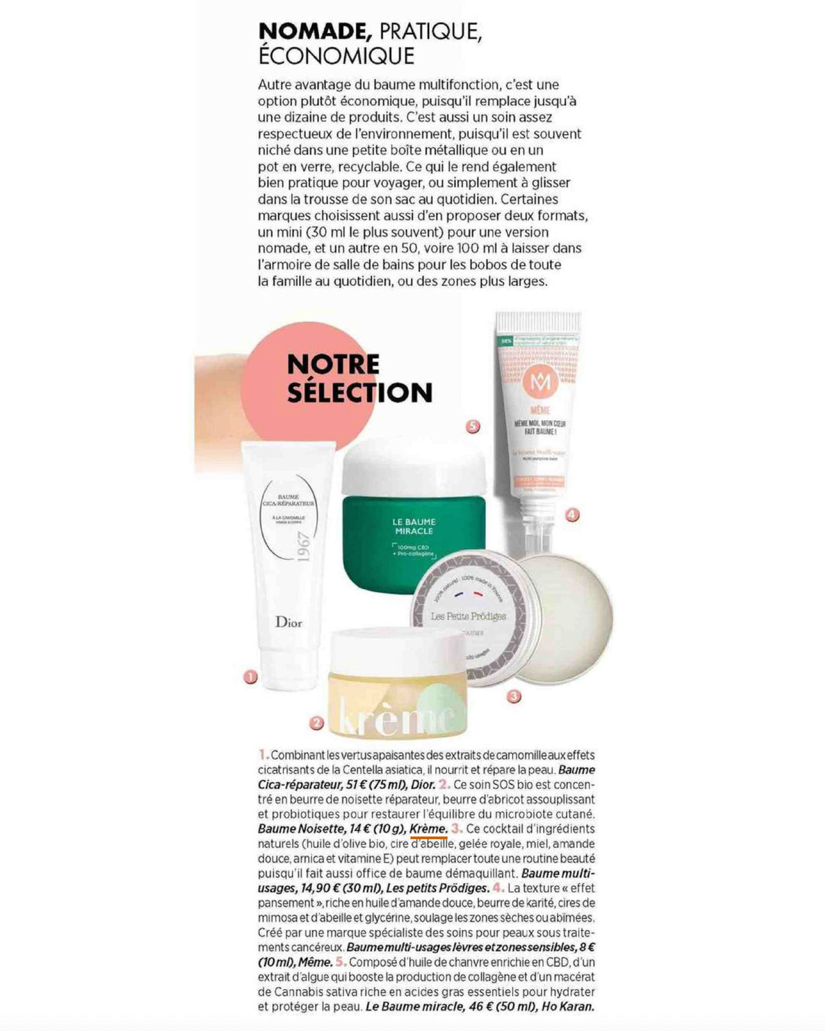  Baume à lèvres bio article Top Santé