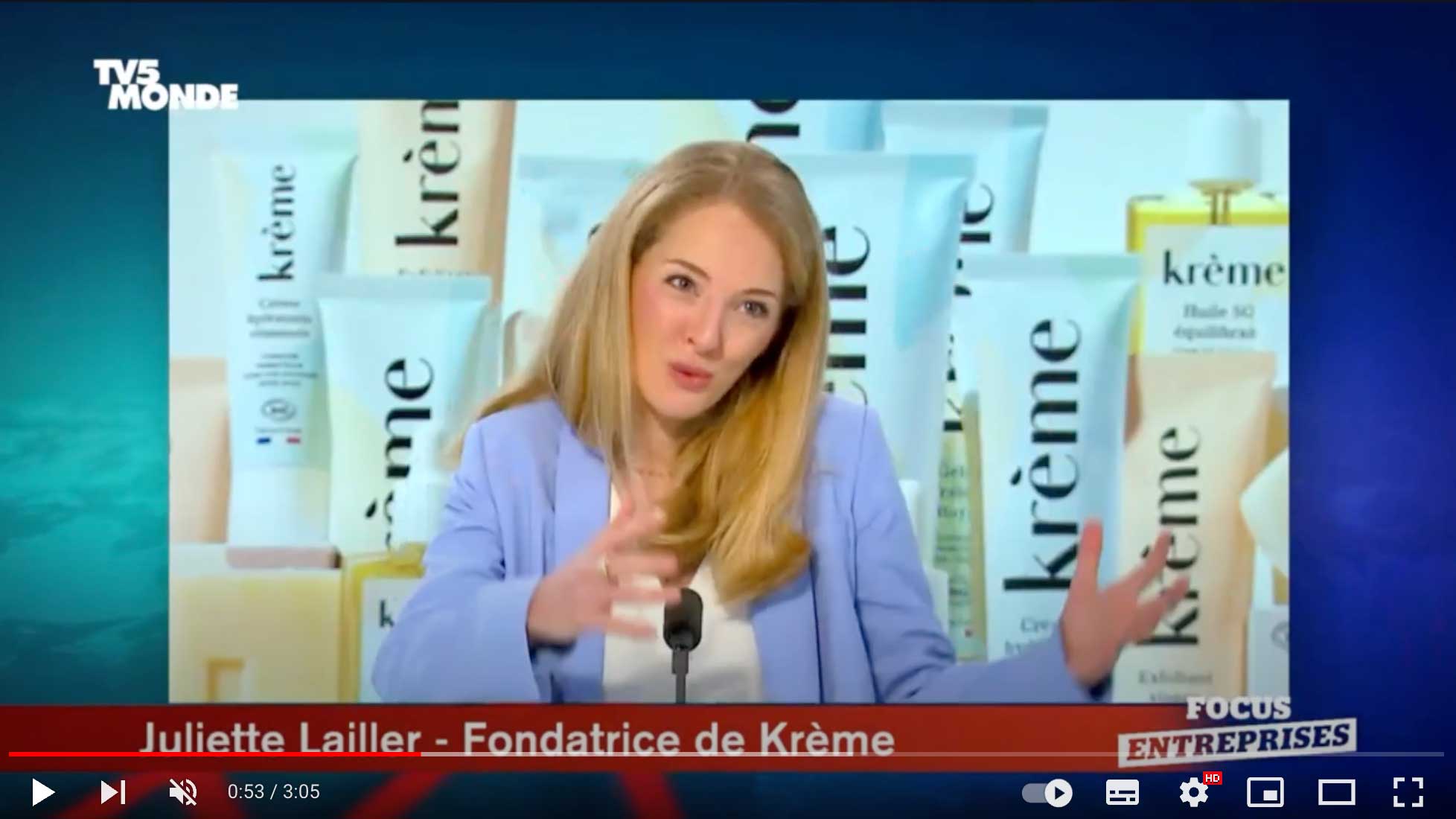 TV5 Monde focus entreprise Krème